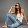 Hoch geschnittene Soft-Skinny-Jeans – Hose