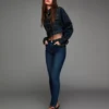 Hoch geschnittene Soft-Skinny-Jeans – Hose
