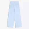Hoch taillierte Jeans mit Wide Leg und gekreuztem Bund Hoch taillierte Jeans mit Wide Leg und gekreuztem Bund