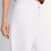 Hoch taillierte, schimmernde Straight-Leg-Jeans Hoch taillierte, schimmernde Straight-Leg-Jeans