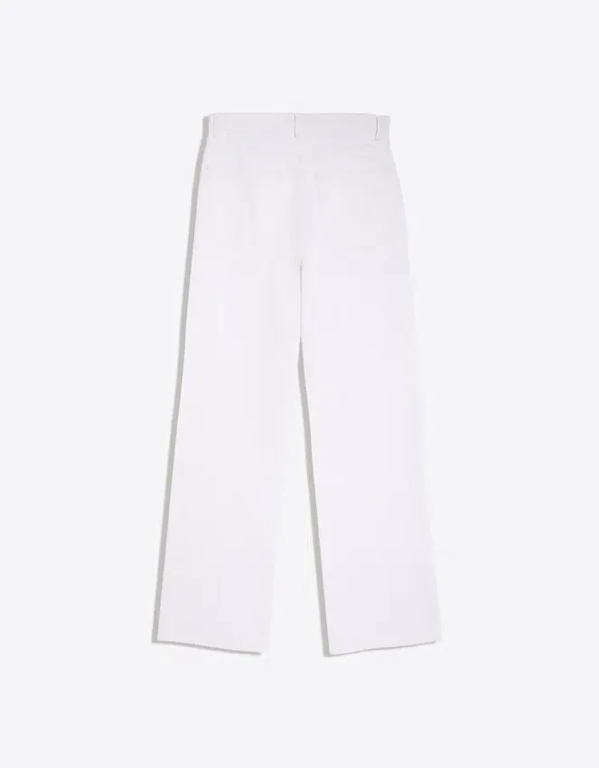 Hoch taillierte, schimmernde Straight-Leg-Jeans Hoch taillierte, schimmernde Straight-Leg-Jeans