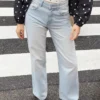 Hoch taillierte, straight geschnittene Jeans mit Wide Leg – Hose Hoch taillierte, straight geschnittene Jeans mit Wide Leg – Hose