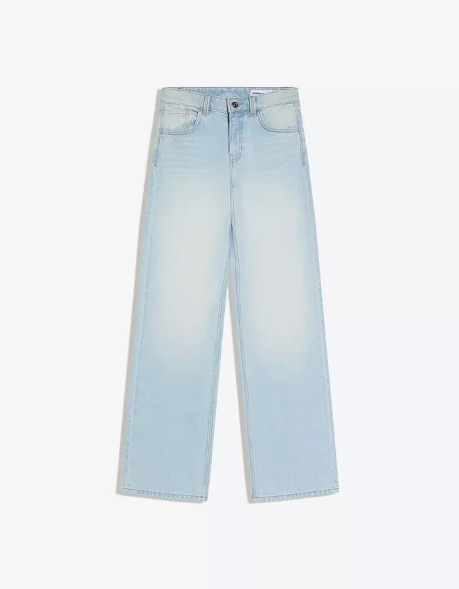 Hoch taillierte, straight geschnittene Jeans mit Wide Leg – Hose Hoch taillierte, straight geschnittene Jeans mit Wide Leg – Hose