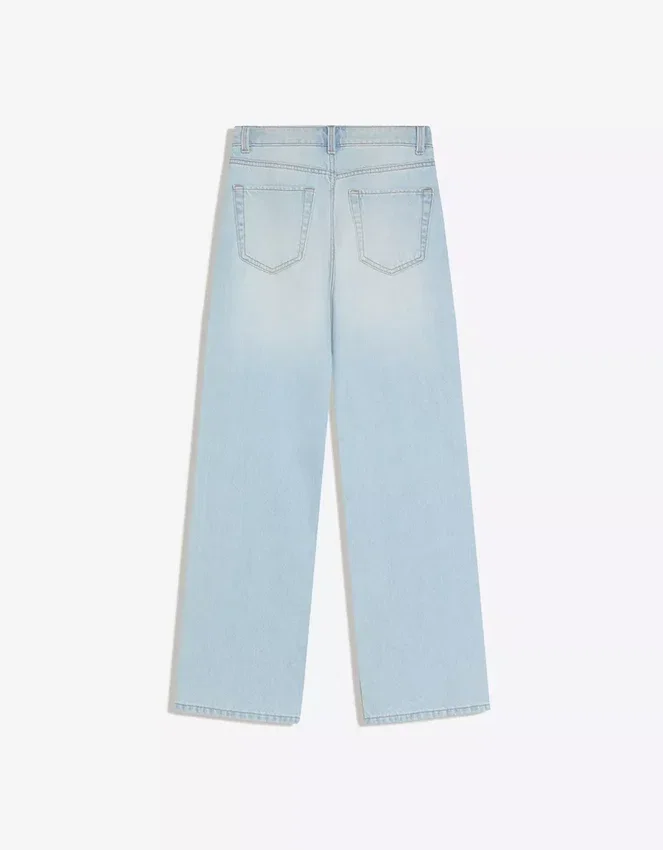 Hoch taillierte, straight geschnittene Jeans mit Wide Leg – Hose Hoch taillierte, straight geschnittene Jeans mit Wide Leg – Hose