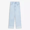 Hoch taillierte, Straight geschnittene Jeans mit Wide Leg und umgeschlagenem Saum – Hose Hoch taillierte, Straight geschnittene Jeans mit Wide Leg und umgeschlagenem Saum – Hose