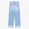 Hoch taillierte, Straight geschnittene Jeans mit Wide Leg und umgeschlagenem Saum – Hose