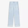 Hoch taillierte, Straight geschnittene Jeans mit Wide Leg und umgeschlagenem Saum – Hose Hoch taillierte, Straight geschnittene Jeans mit Wide Leg und umgeschlagenem Saum – Hose