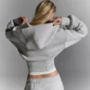 Hoodie mit hohem Bund und Reißverschluss – #Bershkastyle – Damen Hoodie mit hohem Bund und Reißverschluss – #Bershkastyle – Damen