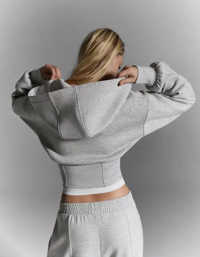 Hoodie mit hohem Bund und Reißverschluss – #Bershkastyle – Damen Hoodie mit hohem Bund und Reißverschluss – #Bershkastyle – Damen