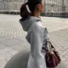 Hoodie mit hohem Bund und Reißverschluss – #Bershkastyle – Damen Hoodie mit hohem Bund und Reißverschluss – #Bershkastyle – Damen