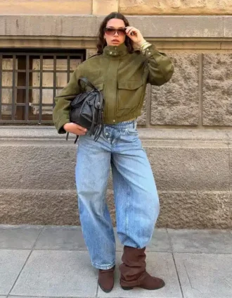 Jacke aus Kunstwildleder