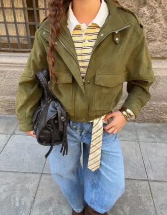 Jacke aus Kunstwildleder