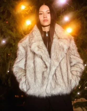 Jacke mit Kunstpelzkragen – Jacken und Trenchcoats