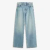 Jeans mit hoher Taille, Straight-Schnitt und Wide Leg-Bein
