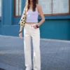 Jeans mit hoher Taille, Straight-Schnitt und Wide Leg – Hosen – Damen