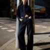 Jeans mit hoher Taille, Straight-Schnitt und Wide Leg – Hosen – Damen Jeans mit hoher Taille, Straight-Schnitt und Wide Leg – Hosen – Damen