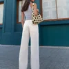 Jeans mit hoher Taille, Straight-Schnitt und Wide Leg – Hosen – Damen