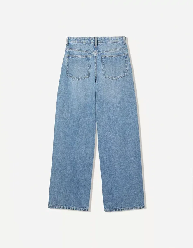 Jeans mit hoher Taille, Wide Leg und gekreuztem Bund – Hose Jeans mit hoher Taille, Wide Leg und gekreuztem Bund – Hose