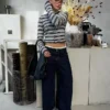 Jeans mit niedriger Leibhöhe und Wide Leg-Bein