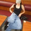 Jeans mit niedriger Leibhöhe, Wide Leg-Bein und Knöpfen vorne