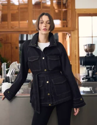Jeansjacke mit Gürtel