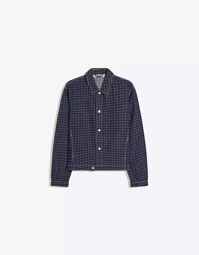 Karierte Denim-Jacke Karierte Denim-Jacke