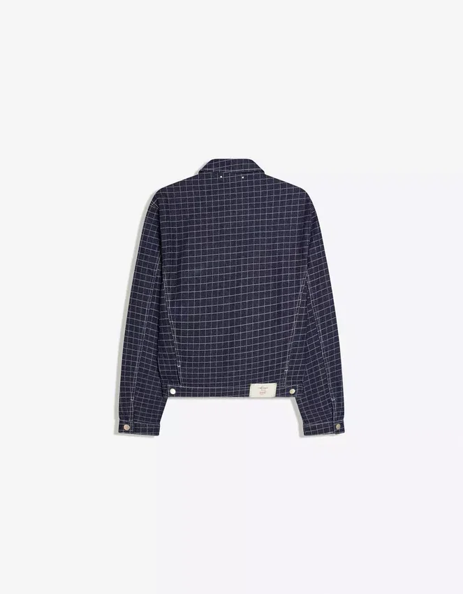 Karierte Denim-Jacke Karierte Denim-Jacke