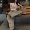 Karierte Fallschirm-Hose – #Bershkastyle – Damen Karierte Fallschirm-Hose – #Bershkastyle – Damen