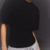 Kurzarm-T-Shirt mit Korsett-Taille Kurzarm-T-Shirt mit Korsett-Taille
