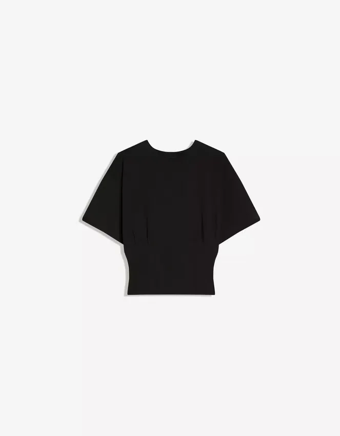 Kurzarm-T-Shirt mit Korsett-Taille Kurzarm-T-Shirt mit Korsett-Taille