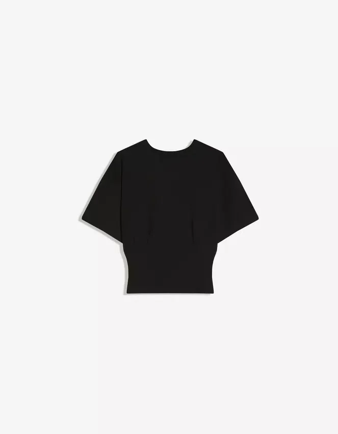 Kurzarm-T-Shirt mit Korsett-Taille Kurzarm-T-Shirt mit Korsett-Taille