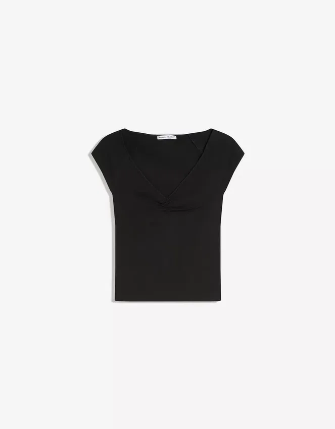Kurzarm-T-Shirt mit Raffung Kurzarm-T-Shirt mit Raffung