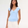 Kurzarm-T-Shirt mit Raffung – Damen Kurzarm-T-Shirt mit Raffung – Damen