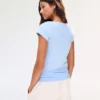 Kurzarm-T-Shirt mit Raffung – Damen Kurzarm-T-Shirt mit Raffung – Damen
