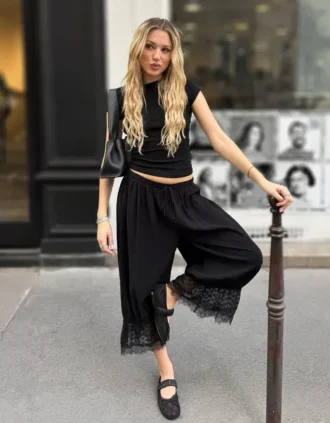Kurze Lace-Hose mit tiefem Schritt – #Bershkastyle – Damen