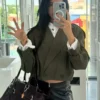 Kurzer Trenchcoat mit Ballon-Effekt