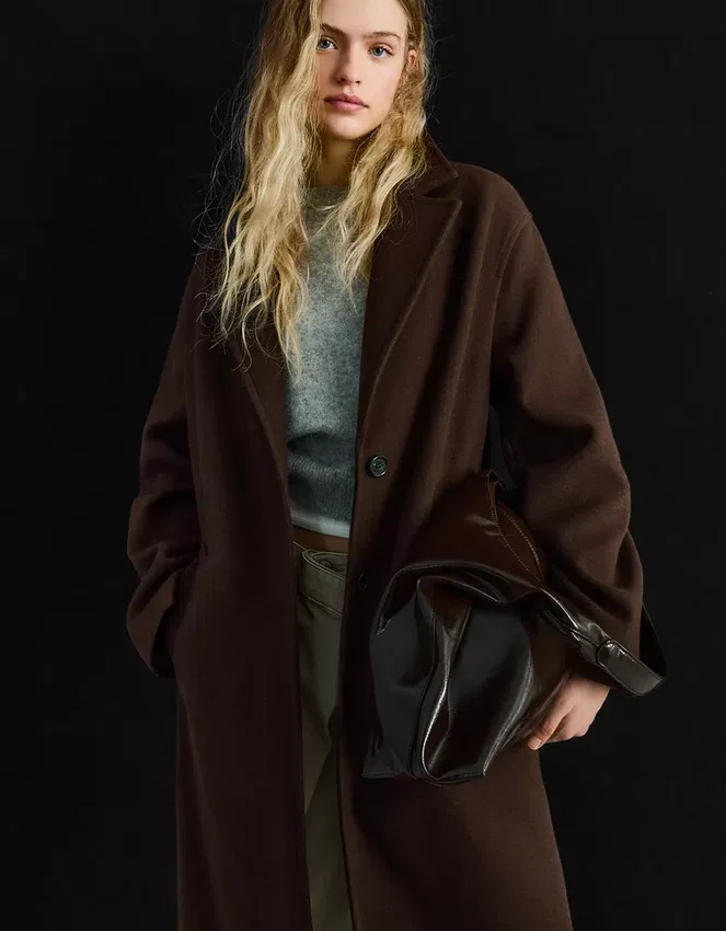 Langer Soft-Touch-Mantel – Jacken und Trenchcoats Langer Soft-Touch-Mantel – Jacken und Trenchcoats