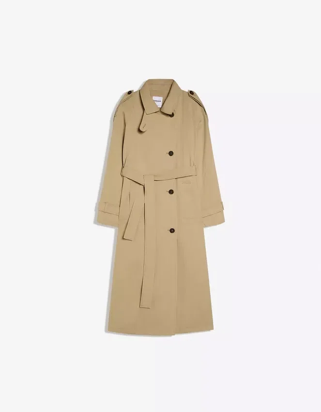 Langer Trenchcoat mit Gürtel Langer Trenchcoat mit Gürtel