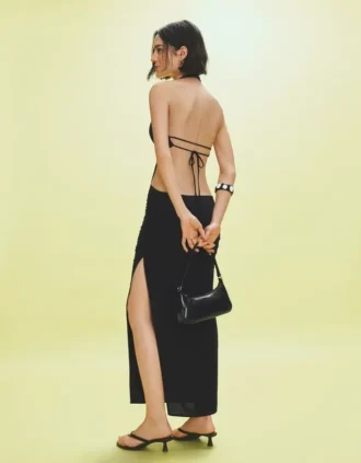 Langes Neckholder-Kleid