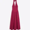 Langes Popeline-Halterkleid