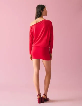 Langärmliges Minikleid mit tailliertem Rock