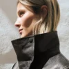 Leather-Jacke mit Trichterkragen – Damen