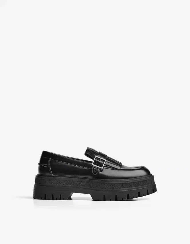 Loafer mit klobiger Sohle und Schnalle – Business Schuhe Loafer mit klobiger Sohle und Schnalle – Business Schuhe