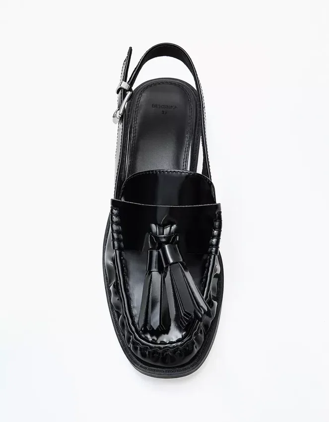 Loafer ohne Ferse mit Quasten – Schuhe Loafer ohne Ferse mit Quasten – Schuhe