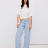 Low-Rise-Jeans mit geradem Bein – Hose