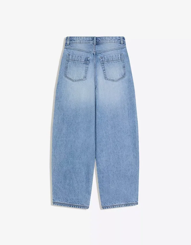 Low-Rise-Jeans mit Wide Leg und Knopfleiste vorne – Hose Low-Rise-Jeans mit Wide Leg und Knopfleiste vorne – Hose