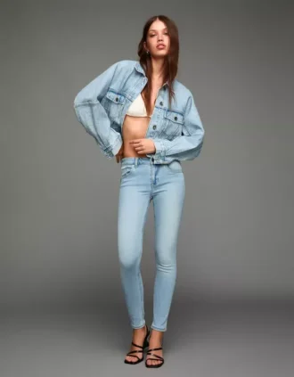 Mid-Rise Push-Up Skinny Jeans – Hose