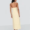 Midi-Kleid aus Leinenmischung mit Neckholder – Kleider und Overalls