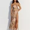 Midi-Kleid aus Tüll mit Animal-Print Midi-Kleid aus Tüll mit Animal-Print