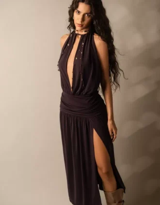 Midi-Kleid mit Neckholder